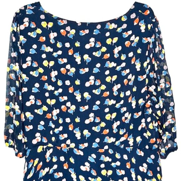 Boden Versatile Scattered Blossoms Georgette Dress  -- Navy/Multi - 16 - Picture 5 of 8